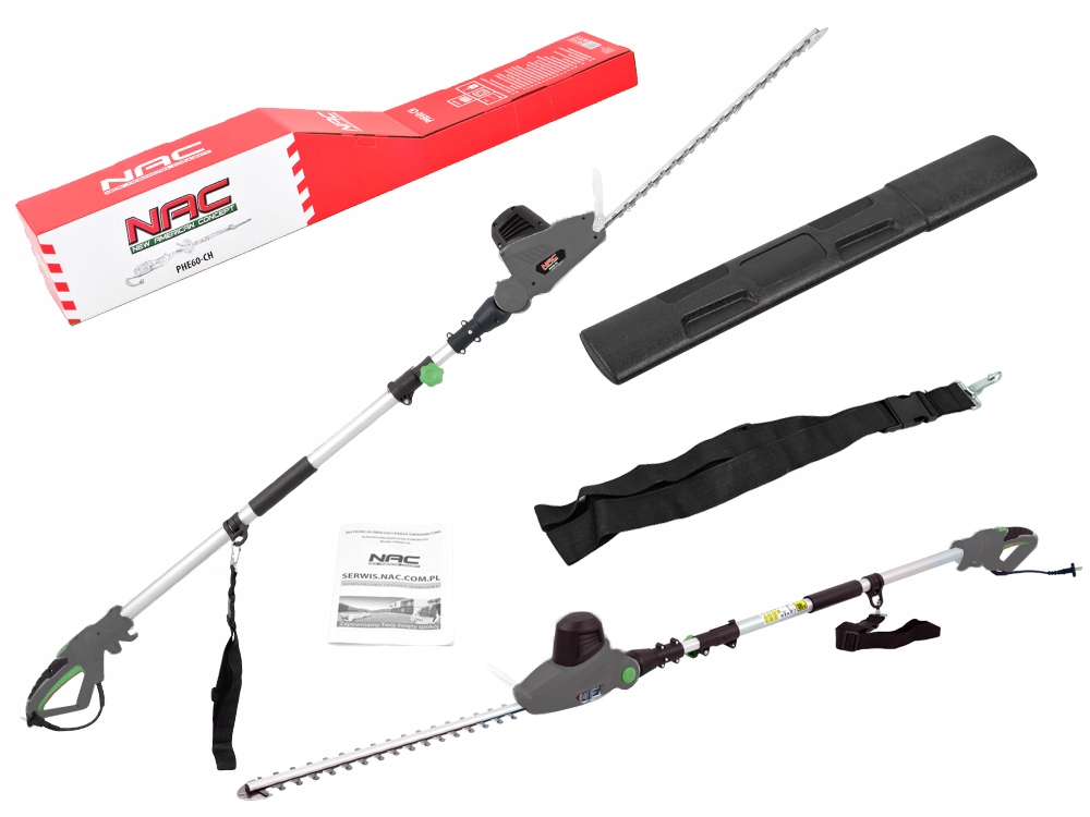 Nožnice na živý plot NAC 51 cm 600 W nastaviteľná dĺžka 220-285 cm